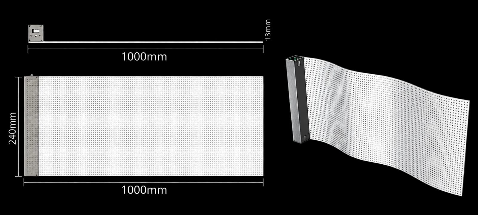 1000×240mm модулийн хэмжээсийн зураг